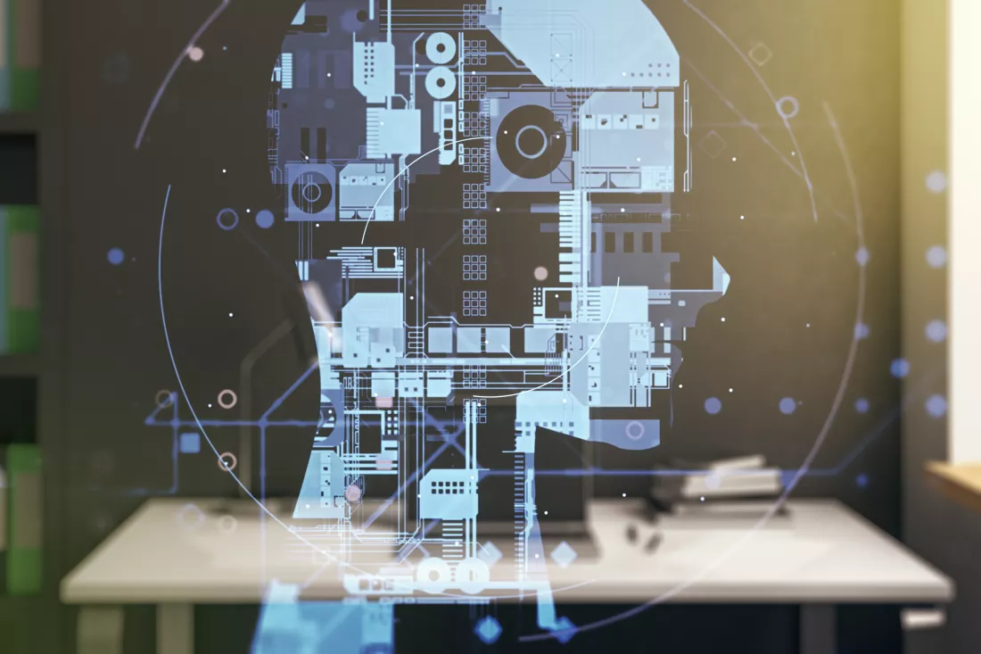 double-exposure-creative-human-head-microcircuit-modern-desk-with-computer-background-future-technology-ai-concept