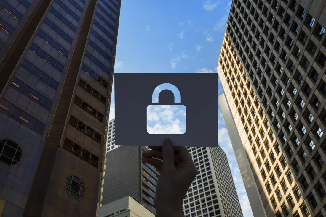 network-security-system-perforated-paper-padlock
